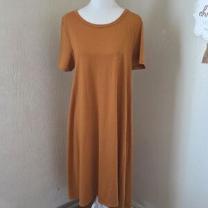 LuLaRoe Carly Warm Brown Midi Dress